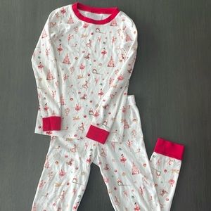 LAKE Pima pajamas kids girls size 8 in EUC nutcracker Christmas holiday print
